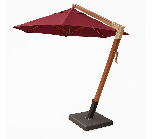 Ombrelone Lateral Redondo 3M Base Floreira Vinho