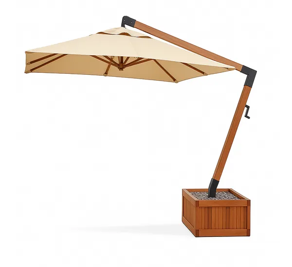 Ombrelone Lateral Quadrado 4M X 4M Base Floreira Areia