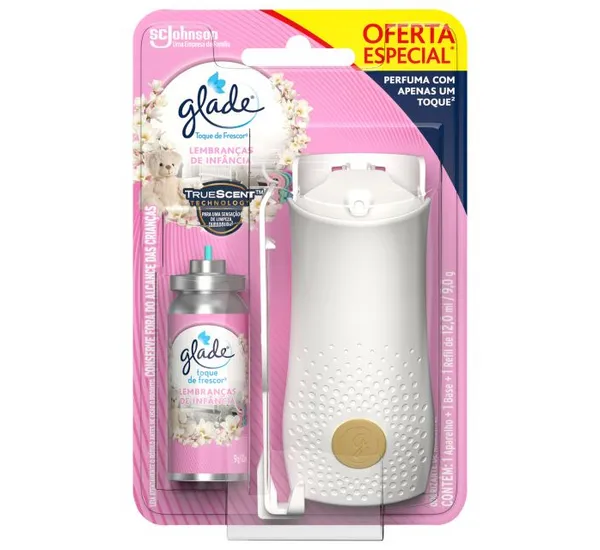 Odorizador Glade Toque de Frescor Aparelho + Refil 12ml Lembrança de Infância