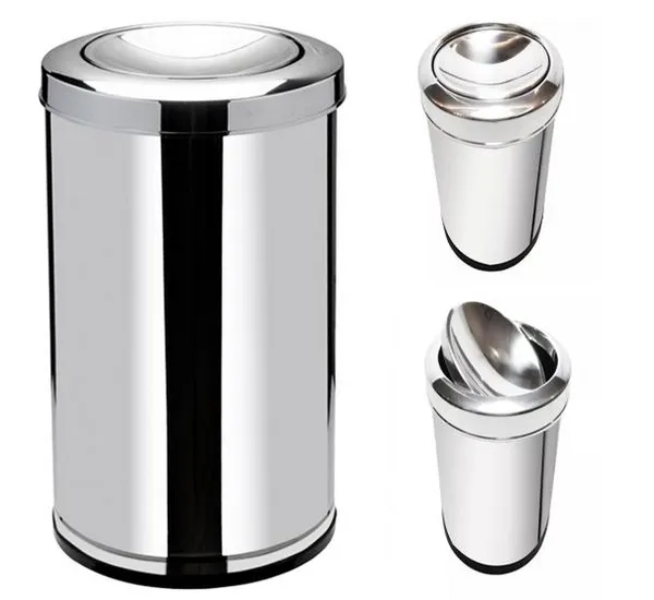 Lixeira em Aço Inox c/ Tampa Basculhante 20L