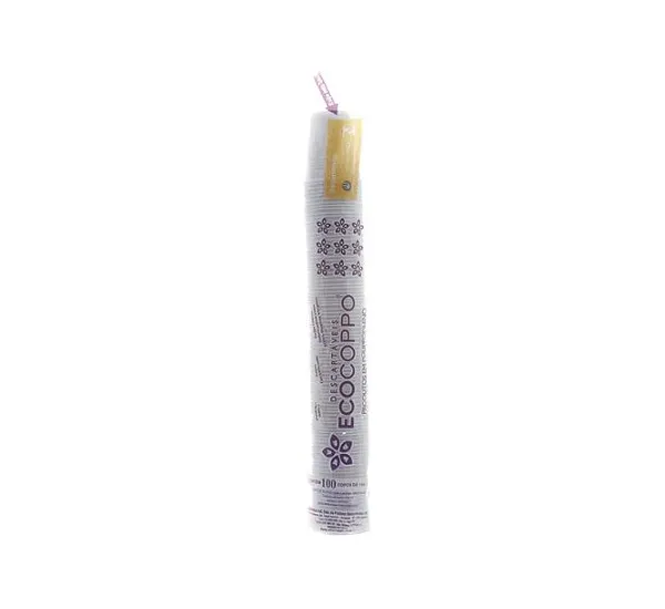 Copo Descartável Branco PP 200 ml c/ 100 - Ecocoppo
