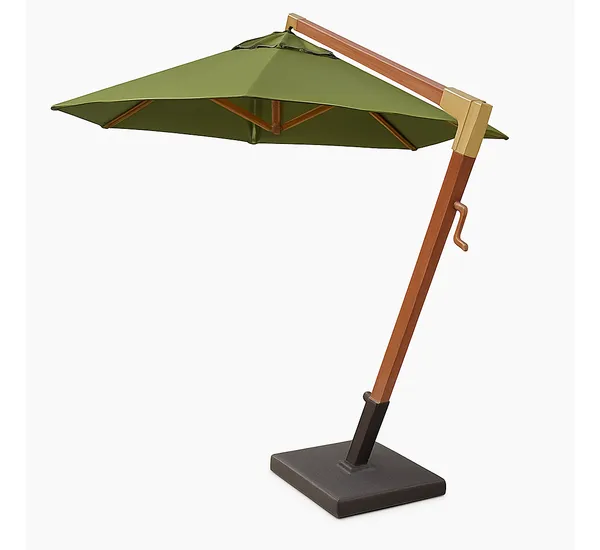 Ombrelone Lateral Redondo 2,5M Base Floreira Verde Militar