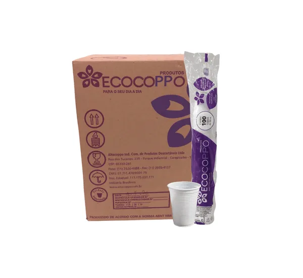 Copo Descartável Branco 180 ml c/ 2500 - Ecocoppo