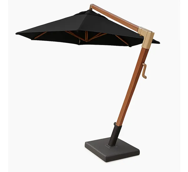 Ombrelone Lateral Redondo 3M Base Floreira Preto