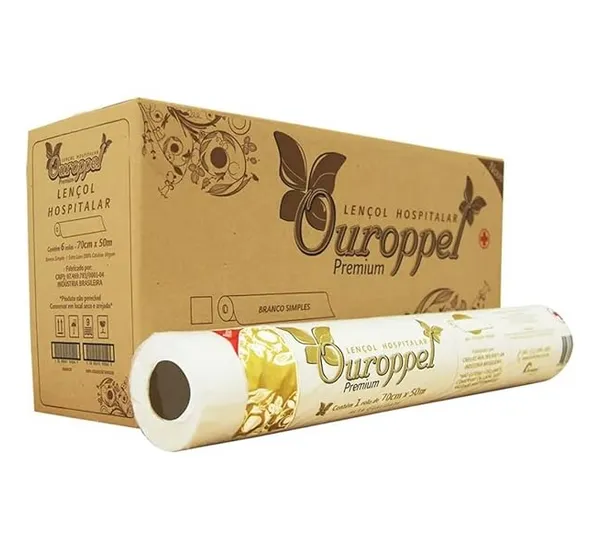 Lençol Hospitalar 100% Celulose Premium 50X50 c/6 Rolos - Ouroppel