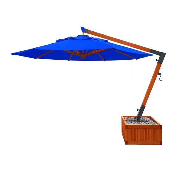 Ombrelone Lateral Redondo 4M Base Floreira Azul Royal