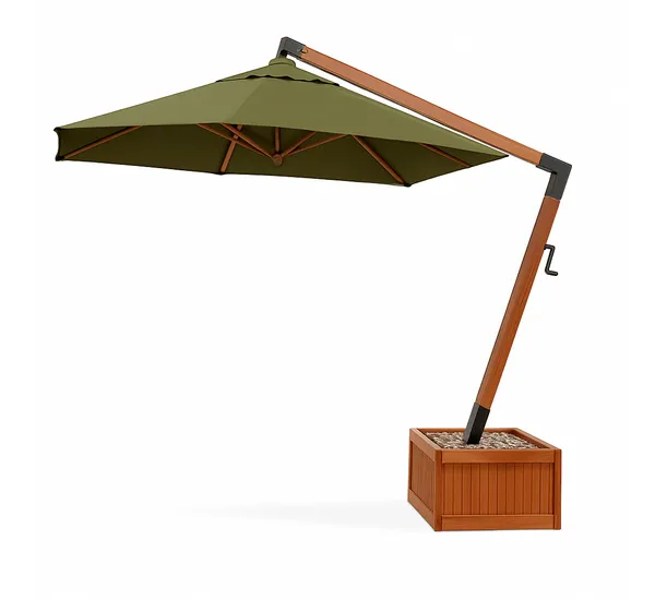 Ombrelone Lateral Quadrado 3M X 3M Base Floreira Verde Militar