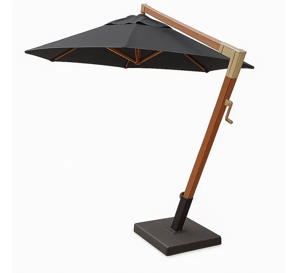 Ombrelone Lateral Redondo 3M Base Floreira Grafite