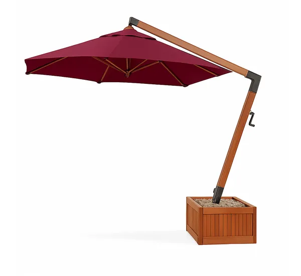 Ombrelone Lateral Quadrado 3M X 3M Base Floreira Vinho