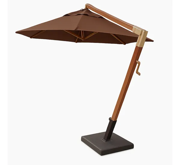 Ombrelone Lateral Redondo 2,5M Base Floreira Marrom