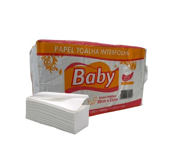 Papel Toalha Interfolha F. Simples 2D  20cmx21cm 100% Celulose - Baby