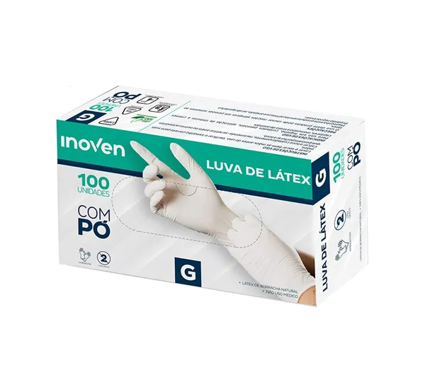 Luva Látex Descartável c/100 (G) - Inoven